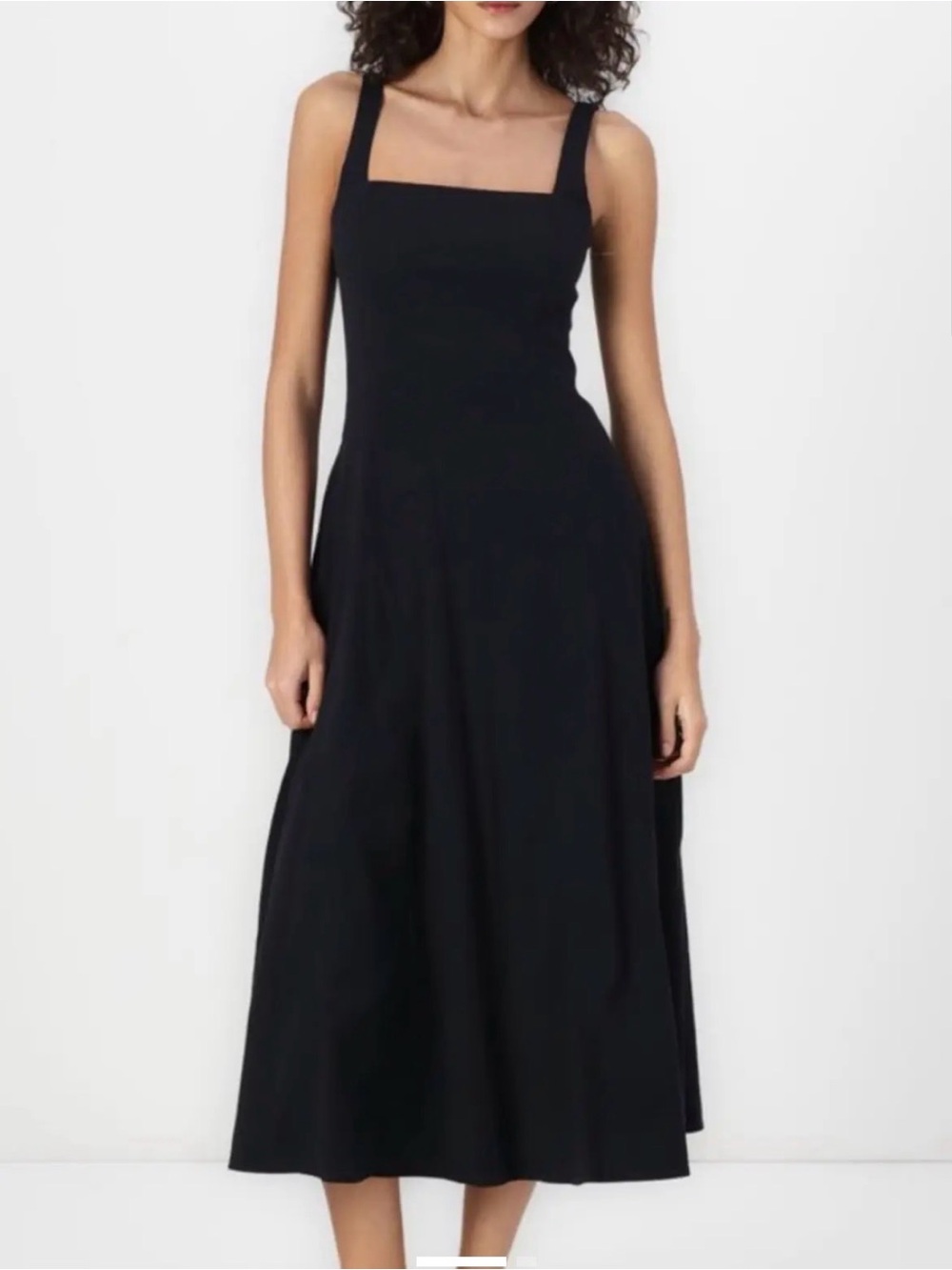 Abercrombie & Fitch Black Sleeveless Square-Neck Maxi Dress with Pockets cotton